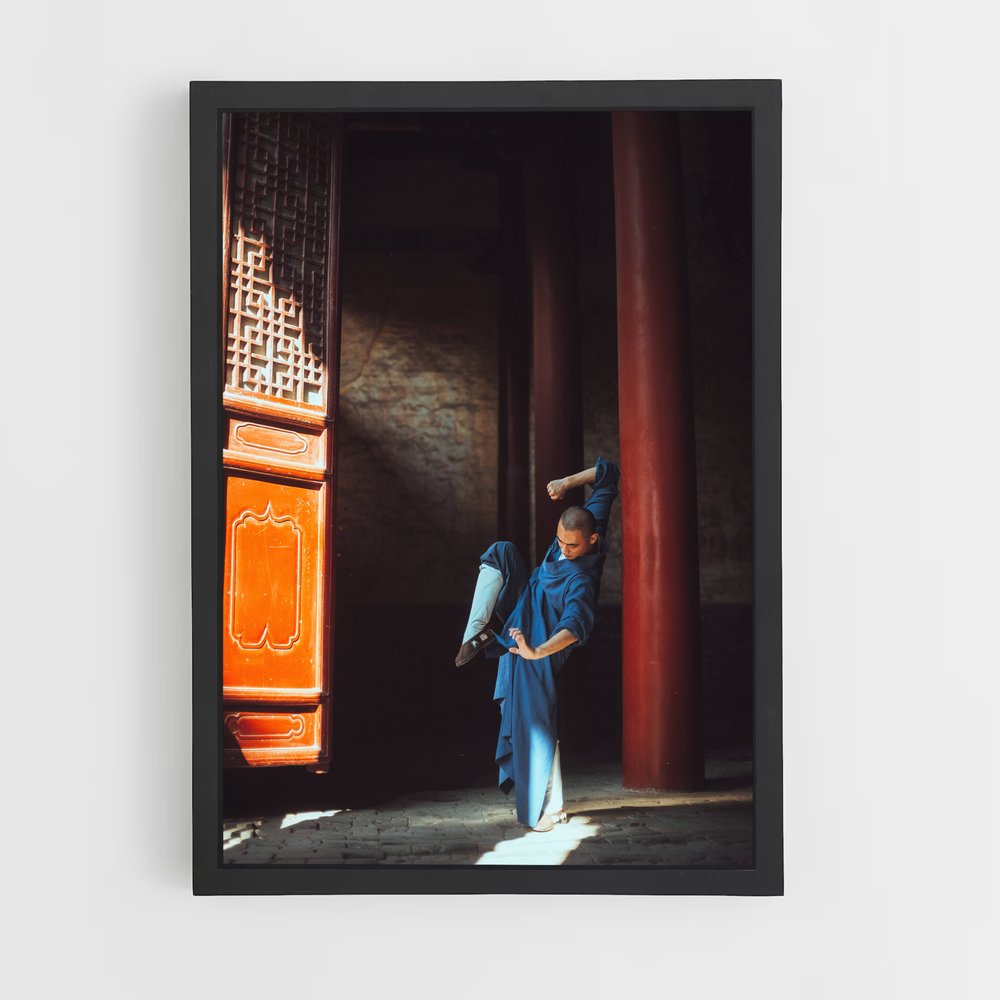 Poster Le Moine en Bleu – affiche Kung Fu (vue 2)